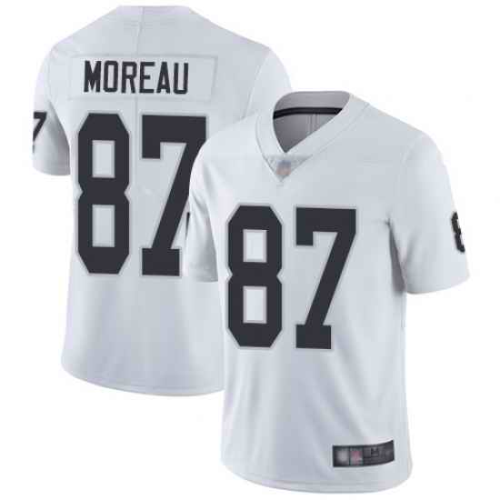 Raiders 87 Foster Moreau White Men Stitched Football Vapor Untouchable Limited Jersey